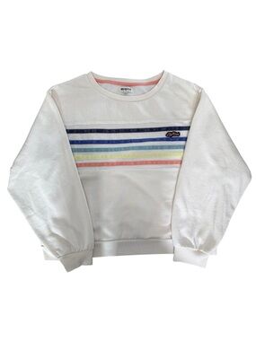 Rip Curl Cream Sweatshirt with Rainbow Stripe Chest Size small